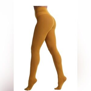 Women Goldenrod Opaque Tights Stretchy Comfortable Fashion Hosiery